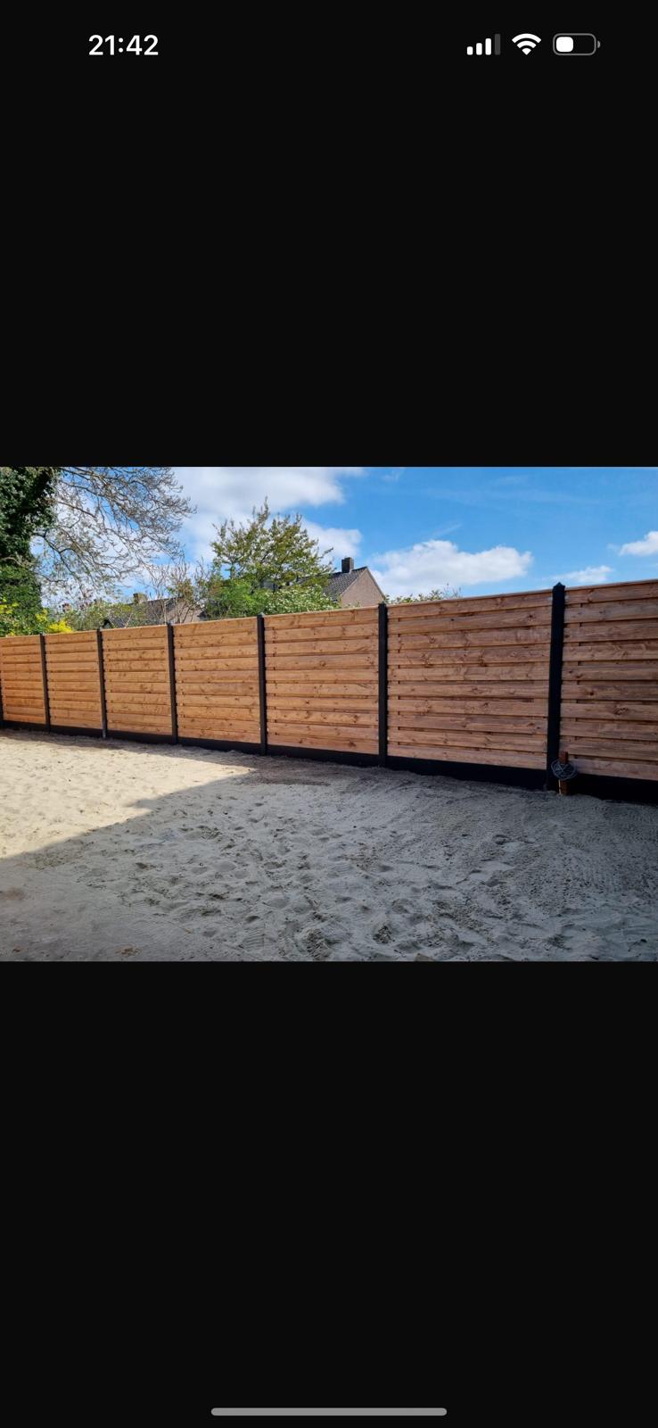 Horizontale hout schutting