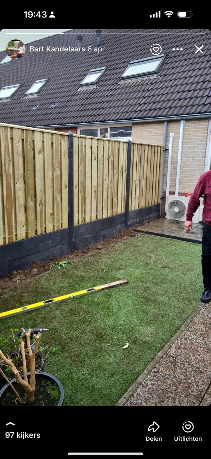 Hout schutting achtertuin