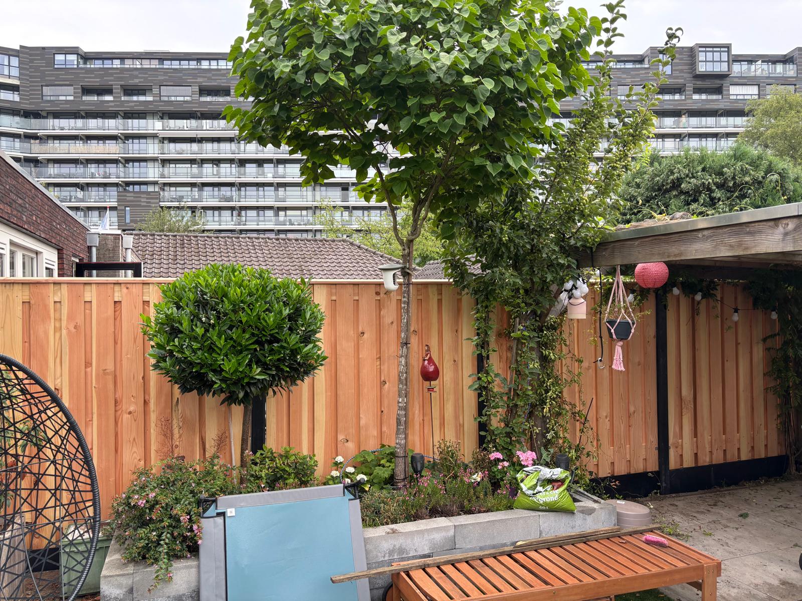 Hout schutting stadstuin