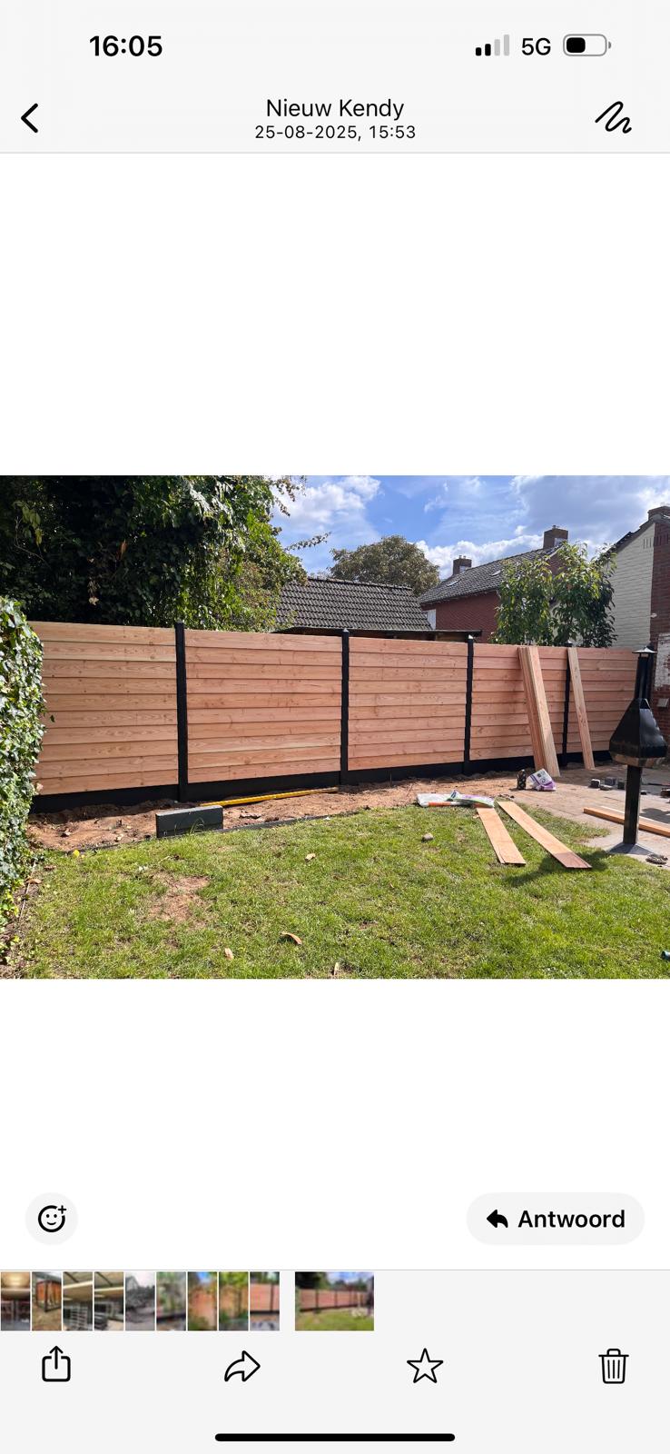 Horizontale hout schutting modern